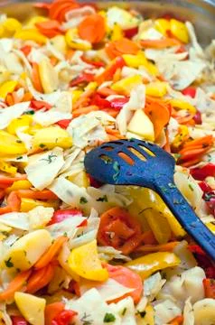 Salad of boiled vegetables Stock Photos