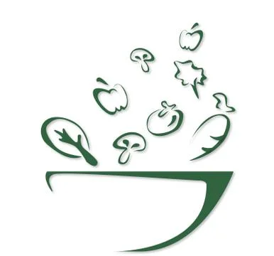 Salad bowl background Stock Illustration