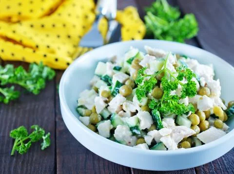 Salad in bowl on a table Foto stock