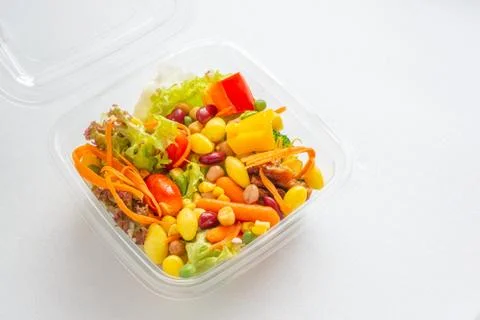 Salad in a box 스톡 사진