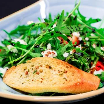 Salad with bread Fotos de archivo