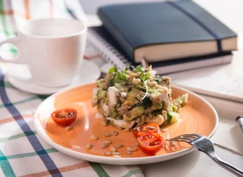 Salad for breakfast Stock Photos