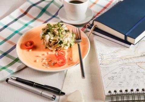 Salad for breakfast Stock Photos