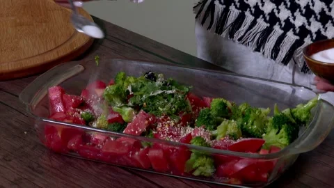 Salad Broccoli and Tomato 24 Stock-Footage 308863634