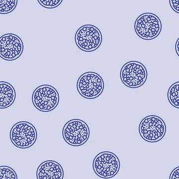 Salad broccoli line seamless pattern Stock Illustration