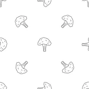 Salad broccoli pattern seamless vector Stock Illustration