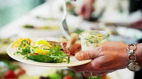 Salad buffet Video stock 50614183