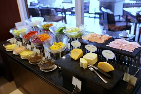 Salad buffet line Stock Photos
