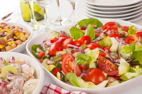 Salad buffet Stock Photos