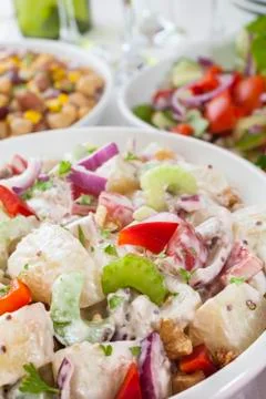 Salad buffet Stock Photos