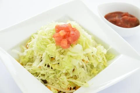 Salad of cabbage with tomatoes mixed Stock Photos