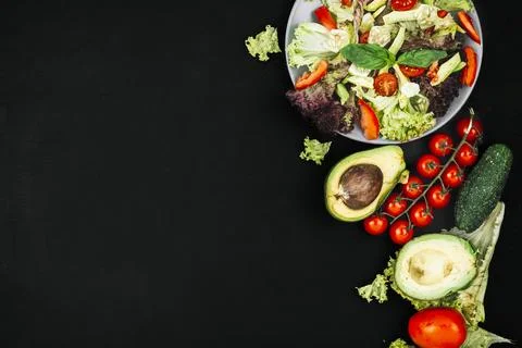 Salad chalkboard Stock Photos