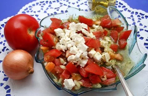 Salad with cheese Stock Photos