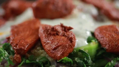 Salad with chicken in indian Stock Footage 139872297