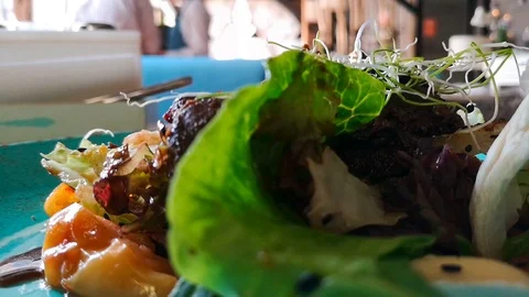 Salad with chicken liver Stock Footage 103853520