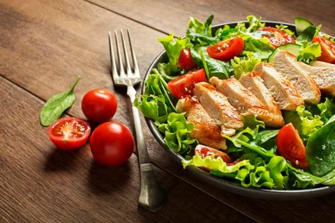 Salad with chicken Stock Photos