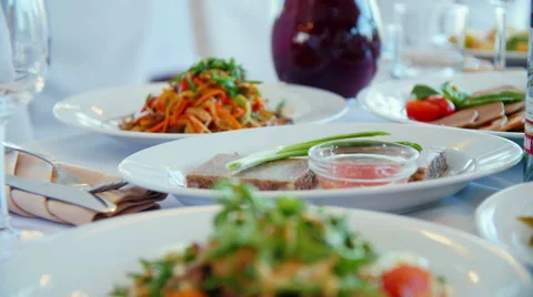 Salad with chicken . Rustic background. Stock Footage 63194691