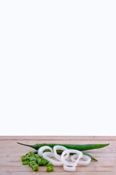 Salad on chopping board Stock Photos