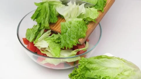 Salad in a clear cup 스톡 동영상 267002224