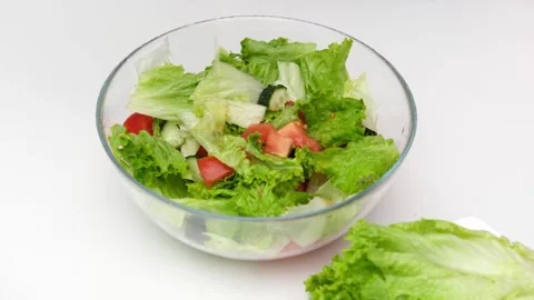 Salad in a clear cup 스톡 동영상 268414889
