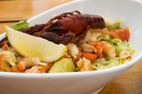 Salad with crab Stock Photos