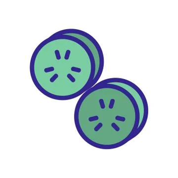 Salad cucumber icon vector outline illustration イラスト素材