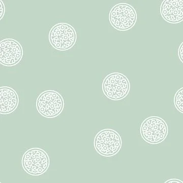 Salad cucumber line seamless pattern Stock Illustration