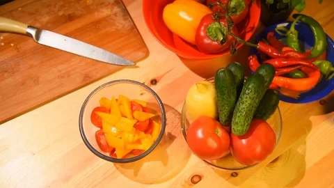 Salad dressing, basil slicing Video stock 80893527