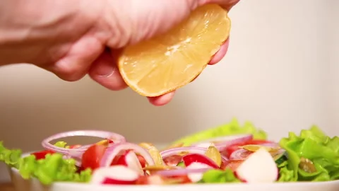 Salad dressing with lemon juice Stock Footage 146779302