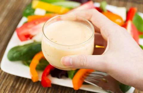 Salad dressing Stock Photos