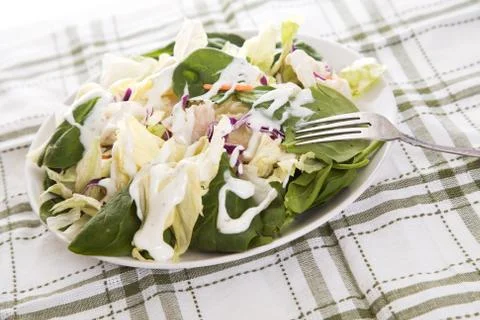 Salad with dressing Stock Photos