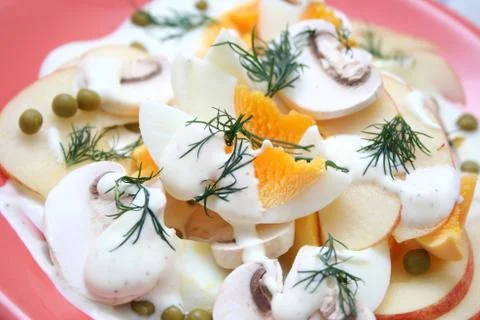 Salad of eggs Stock Photos