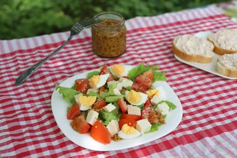 Salad of eggs Stock Photos