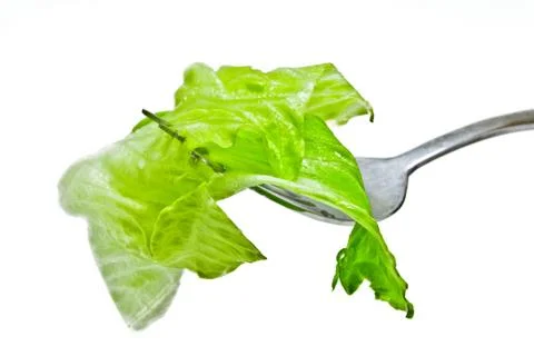 Salad on a fork Stock Photos