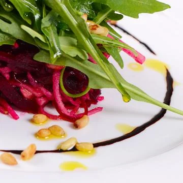 Salad from a fresh beet Stock Photos