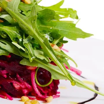Salad from a fresh beet 스톡 사진