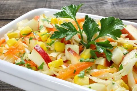 Salad with fresh cabbage Stock Photos