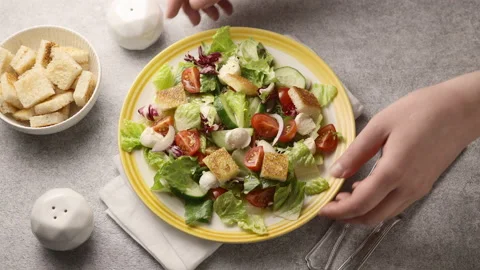 A salad of fresh vegetables Stock Footage 148150108