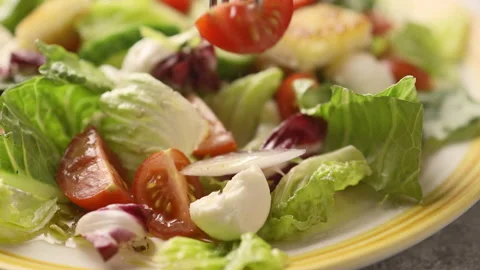 A salad of fresh vegetables Stock Footage 148150342