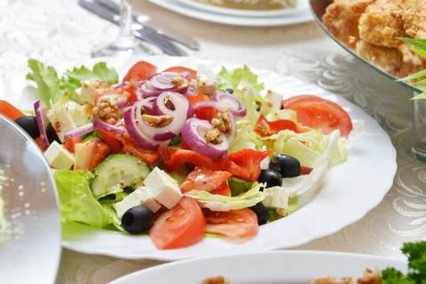 Salad with fresh vegetables Stock Photos