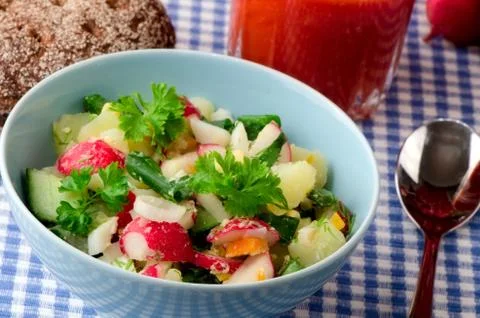 Salad of fresh vegetables Stock Photos