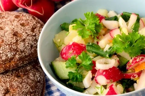 Salad of fresh vegetables Stock Photos