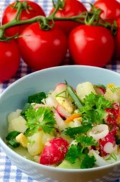 Salad of fresh vegetables Stock Photos