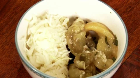 Salad, garlic, cabbage, peppers Video stock 10771556