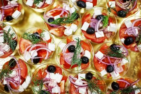 Salad in glasses Foto stock