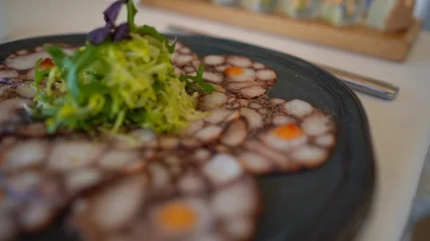 Salad green meat Stock Footage 128442729
