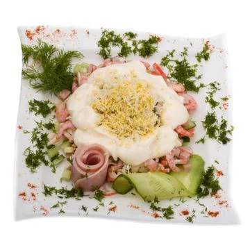 Salad with ham and vegetables Foto stock