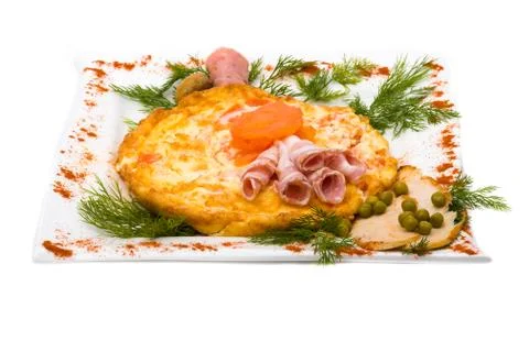 Salad with ham and vegetables Stock Photos