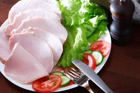 Salad With Ham Stock Photos