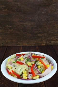 Salad with ham Stock Photos